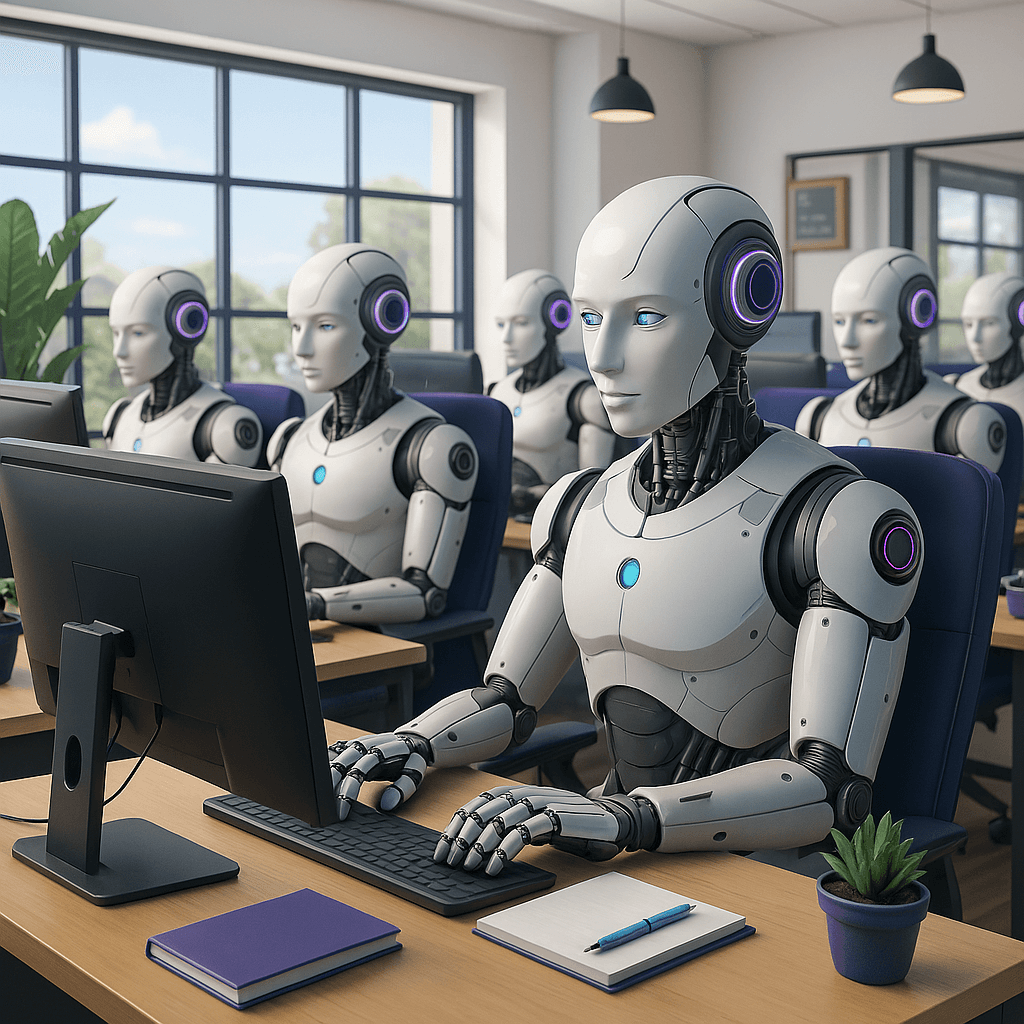 Agentes de IA trabalhando